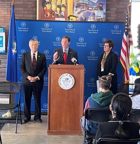 Senator Blumenthal announces $120,000 in federal funding for the Henry C. Lee Institute of Forensic Science at the University of New Haven to provide local police with the latest hands-on training for investigating hate crimes and shootings. 